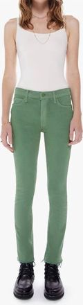 Mother Mid Rise Dazzler Ankle Fray Denim In Juniper