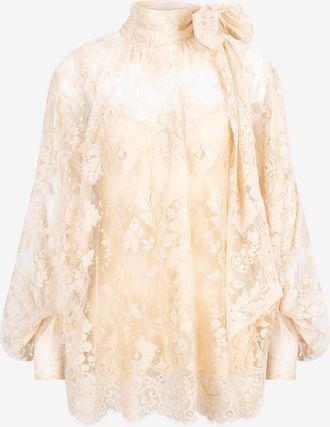 Zimmermann Spitzenbluse mit Schluppe Illustration
