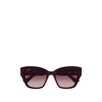 Cartier Cat Eye Zonnebril - Dames - Accessoires - Rood - Maat: 53 MM