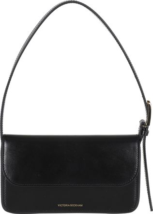 Victoria Beckham Black Dorian Pocket Magnetic Logo-Strap Leather Shoulder Bag