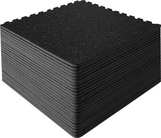 EVA Interlocking Foam Floor Mats, 0.56 in Thickened 25 Pcs Puzzle Rubber Tiles, 24 x 24 in Exercise Floor Mat for Workout & Fitness
