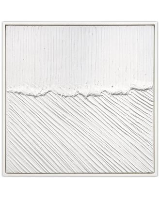 Empire Art Direct Pure Serenity Heavily Textured Hand-Painted White Framed Canvas Wall Art