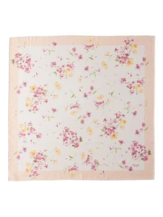 Prada floral-print silk scarf - women - Silk - One Size - Neutrals