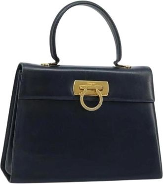 Ferragamo Pre-owned Hand Bag - Dames - Vintage Handtas - Blauw - ONE Size - Leer - Vintage