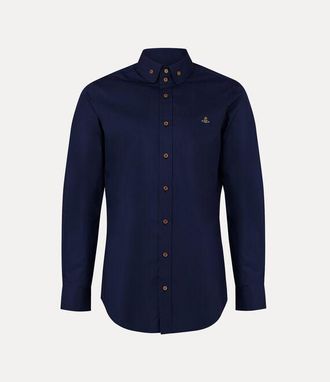 Vivienne Westwood Two Button Krall Shirt Compact Poplin Navy Blue 54 Men