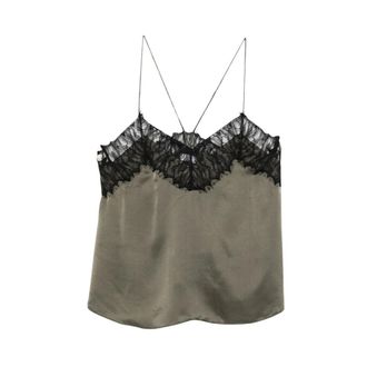 Iro Newin Top - Dames - Tops - Groen - Maat: 2XS Satijn
