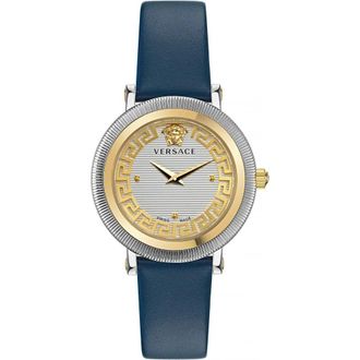 Versace Quartzhorloge Greca Flourish Ve 7F00223 - Roestvrijstalen kast- saffierglas- Swiss Made - Dames - Horloges - Geel - ONE Size - Accessoires