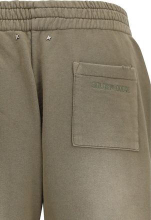 Golden Goose Mens Sweatpants Journey Bleached Washed Beige Cotton Sweatshirts Sweater