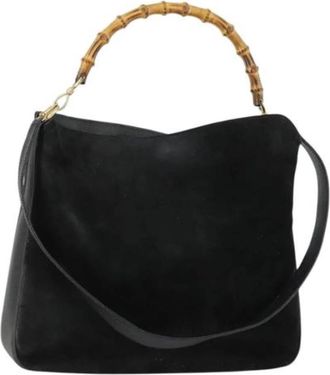 Gucci Pre-owned Vintage Schoudertas - Dames - Vintage Schoudertas - Zwart - ONE Size - Su&egrave;de - Vintage