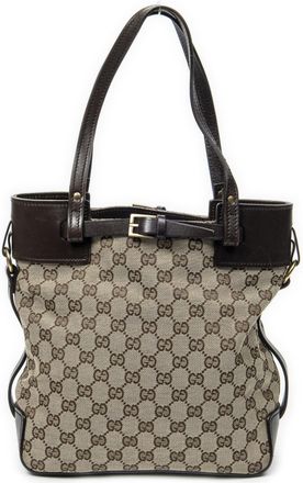 Gucci Pre-owned Womens Tall Belt Tote Shoulder Bag - Beige - One Size