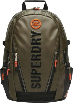 Superdry Olijfgroene Geborduurde Rugzak - Dames - Rugzakken - Groen - ONE Size - Leer - Tassen