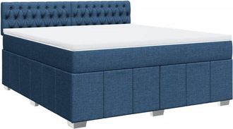vidaXL Vidaxl - Cama Box Spring Con Colch&oacute;n Tela Azul 180x200 Cm