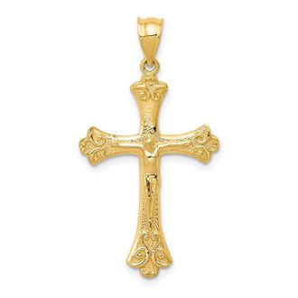Diamond2Deal 14k Yellow Gold Crucifix Pendant