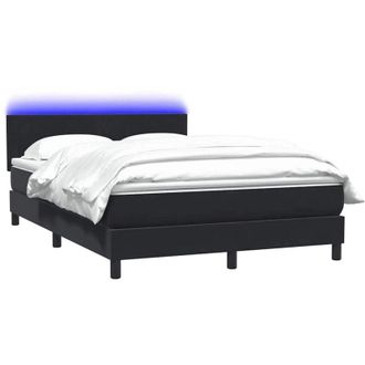 vidaXL Cama Box Spring Con Colch&oacute;n Terciopelo Negro 160x210 Cm Vidaxl