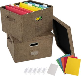 OEM Juego De 2 Cajas De Almacenamiento Plegables Con Tapas R&iacute;gidas