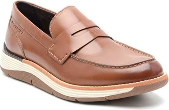 Rockport Mens Liam Penny Loafers with Stitched Toe in Tan - Size UK 10