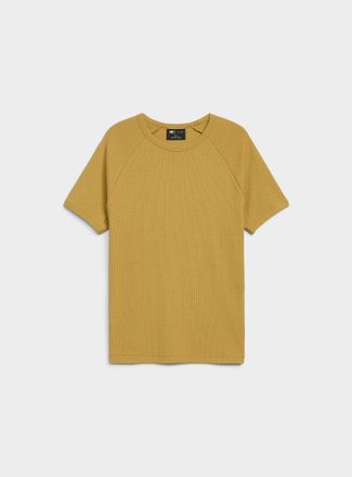 Le 31 Mens Raglan-sleeve ribbed T-shirt Retro fit