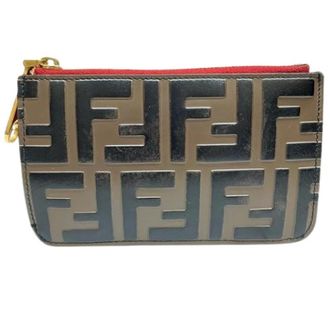 Fendi Pre-owned Zucca Cowhide Coin Case - - Pre-owned - Donna - Marrone - ONE SIZE