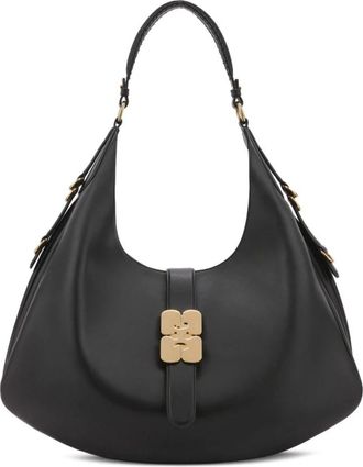 Ganni Large Kat Bag - Dames - Schoudertassen - Zwart - ONE Size - Leer - Tassen