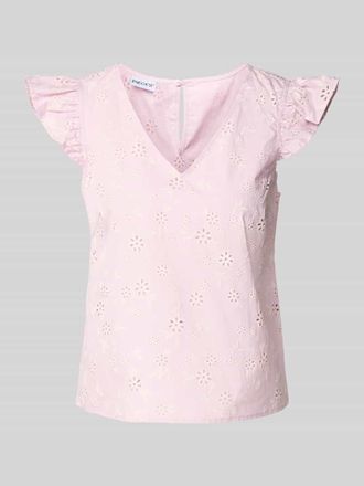 Pieces Regular Fit Blusentop aus reiner Baumwolle Modell BANNA in Hellrosa, Gr&ouml;&szlig;e XL