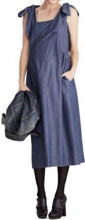 Hatch Kate Bowtie Maternity Dress In Indigo Blue