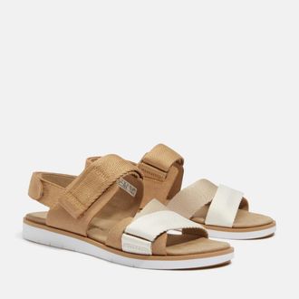 Timberland Sandale TIMBERLAND ADLEY SHORE BACKSTRAP SANDAL, Damen, Gr. 37,5, beige (md beige sue), Leder, Synthetik, Schuhe Sandale