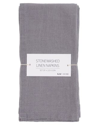 KAF Home Kaf Home Set Of 4 Stonewashed Linen Napkins
