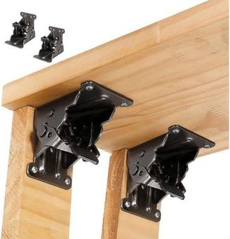 OEM 2 Soportes Plegables, Bisagras Autoblocantes, Bisagras Para Patas De Muebles Plegables, Herrajes Y Refuerzos Para Patas Plegables, Para Mesas, Camas Y