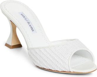 Manolo Blahnik Jadaron Slide Sandal in White at Nordstrom, Size 10.5Us