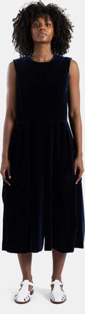 Comme Des Gar&ccedil;ons Womens Navy Velvet Jumpsuit Blue Jumpsuits Dress