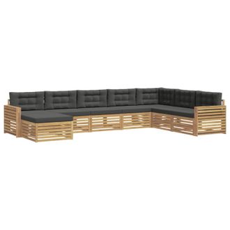 vidaXL Conjunto De Sof&aacute;s De Exterior 8 Uds. Blanco Y Antracita Vidaxl