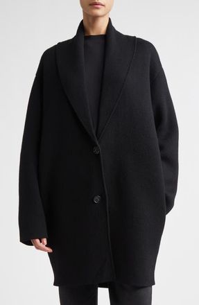 Toteme Belted Shawl Collar Wool Cardigan in Black at Nordstrom, Size Small