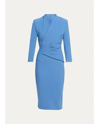 La Petite Robe Di Chiara Boni Demei Pleated Wrap Jersey Midi Dress
