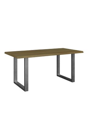 MID.YOU Mid.you Esstisch, Eichefarben, Holz, Metall, Eiche, vollmassiv, U-Form, 100x76x200 cm, FSC 100%, Esszimmer, Esstische, Esstische