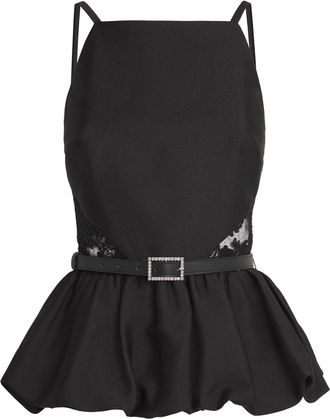 Self Portrait Self-Portrait Taffeta Peplum Top Size S