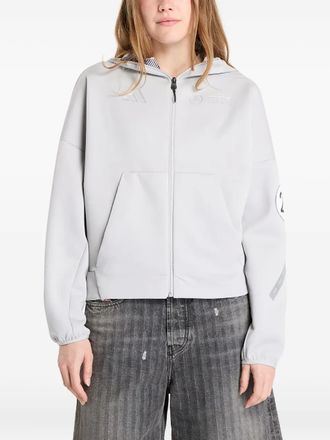 adidas Mercedes AMG Petronas Formula One Team zip-up hoodie - women - Cotton - L - Grey