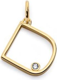 Monica Vinader Lab Grown Diamond Initial Pendant in 18K Gold Vermeil /Diamond at Nordstrom