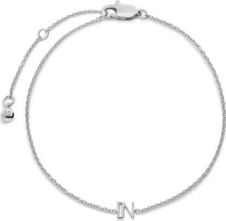 Monica Vinader Initial Pendant Bracelet in Sterling Silver N at Nordstrom