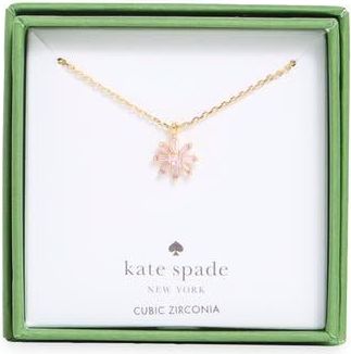 Kate Spade New York mini flower pendant necklace in Pink/Gold at Nordstrom Rack