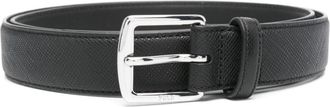 Polo Ralph Lauren Saffiano leather belt - men - Calf Leather/Calf Leather - 34 - Black