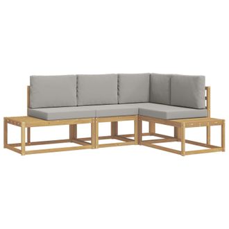 vidaXL Conjunto De Sof&aacute;s De Exterior 3 Pieza Blanco Y Gris Claro Vidaxl
