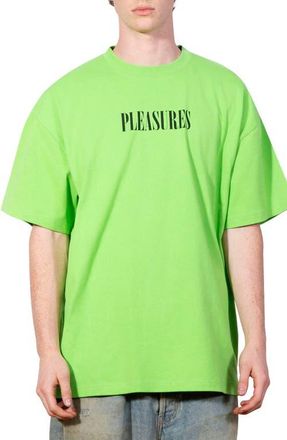 Pleasures Exhibtion Graphic Print Cotton T-Shirt in Lime at Nordstrom, Size X-Large