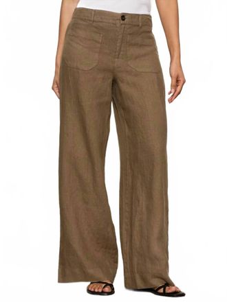Sanctuary Linen Marine Wide Leg Jeans In Timber