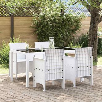 vidaXL Sedia Da Giardino 4 Pcs Bianco 53 X 49 X 85 Cm Pp - Vidaxl