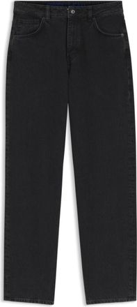 HUGO BOSS Wide-leg loose-fit jeans in black cotton