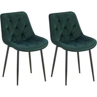 Clp Clp - Lote De 2 Sillas De Comedor Terciopelo Wallace Verde