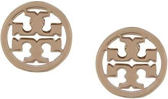 Tory Burch Womens Earrings Brass Logo Gold Metallic