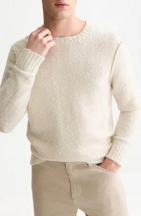 Scotch & Soda Melange Boucl&eacute; Crewneck Sweater in Eggnog at Nordstrom, Size Xx-Large