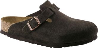 Birkenstock Boston Soft Footbed Suede Clogs in Mocha Men