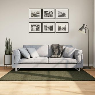 vidaXL Vidaxl - Alfombra Pelo Corto Suave Lavable Huarte Verde Bosque 120x170cm